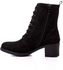 xo style Suede Leather Half Boots - Black