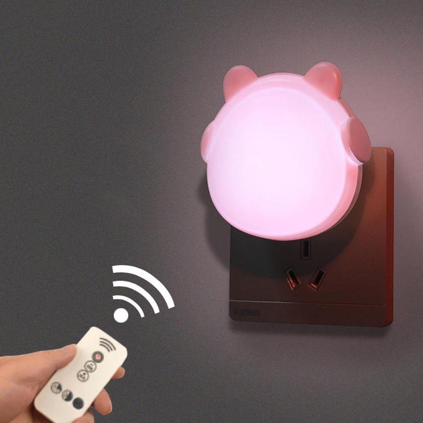 LED Remote Control Night Light Plug-In Induction Cute Bear Night Light
