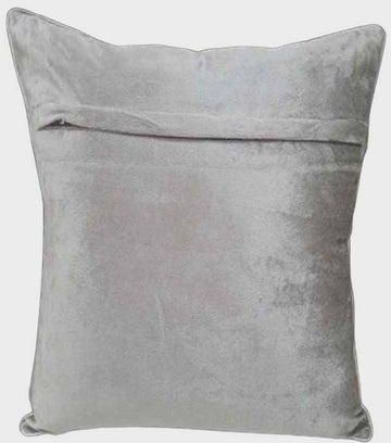 HOME TOWN 100% Polyester Foil Printed Cushion Cover With Filler Grey/Silver 40x40cm