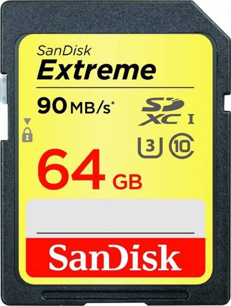 Sandisk SDSDXNE064GGNCIN Extreme SD Card 64GB 90MB/s Class 10 UHS3