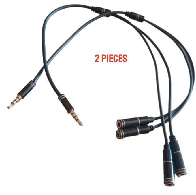 2 Pieces Audio Splitter Cable Male To 2 Female 3.5mm