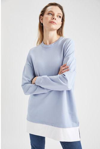 Defacto Woman Blue Regular Fit Sweatshirt