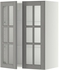 METOD Wall cabinet w shelves/2 glass drs - white/Bodbyn grey 60x80 cm