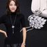 Fashion Modern And Trendy Women Artificial Crystal Swan Long Necklace Sweater Chain