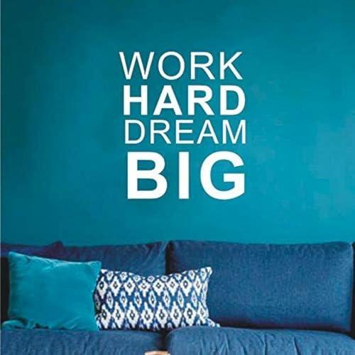 Wall Decal Quote Work Hard, Dream Big Decal Teamwork Vinyl Stickers Home Bedroom Motivation Quote Wall Sticker