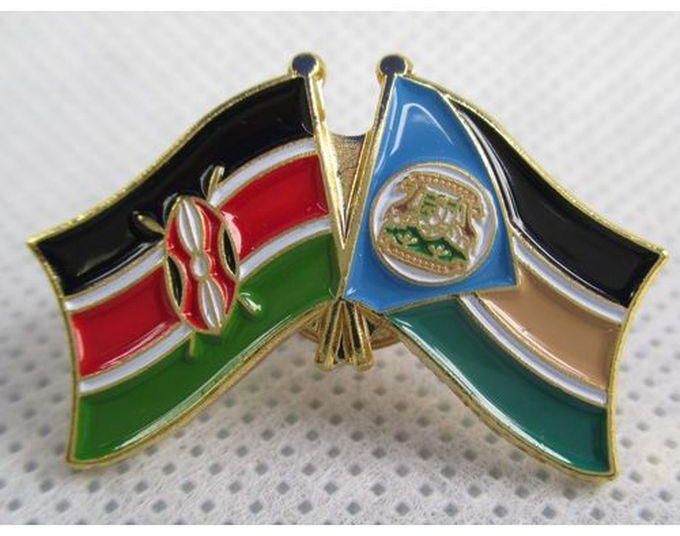 Fashion Kenya - Kitui Double Flag Lapel Pin