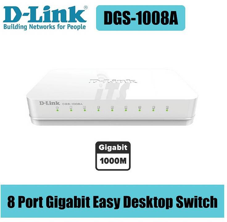 D-Link 8 Ports 10/100/1000Mbps Gigabit Switch (DGS-1008A)