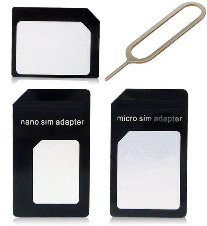 Nano Micro Standard SIM Card Adapter for Samsung S5, S6, Note 4, iPhone 6, 6 Plus, HTC One M9