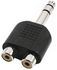 Male Stereo to Dual RCA Female Y Splitter Audio Adapter/Connector (6.35mm, 1/4)