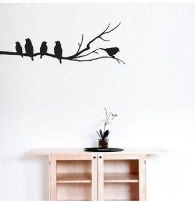 ملصق جداري بطبعة شجرة وطيور أسود 40x100سم
