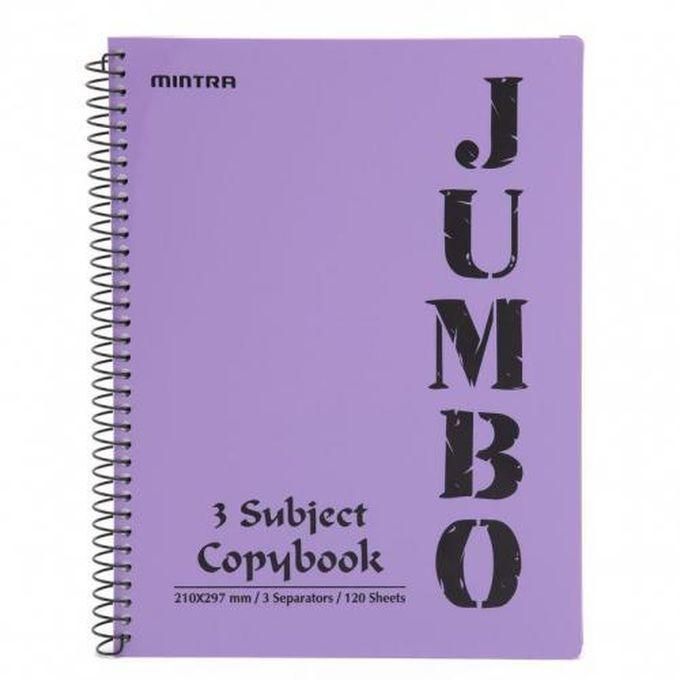 Mintra A4 Copybook - Notebook 120 Sheets-3 Subject - 210*297 Mm Purple Cover