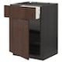 METOD / MAXIMERA Base cabinet with drawer/door, black/Nickebo matt anthracite, 60x60 cm - IKEA