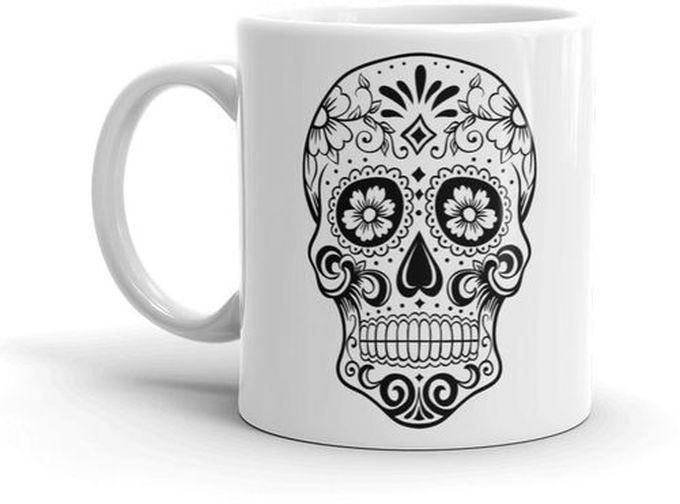 Skull Art Mug - White