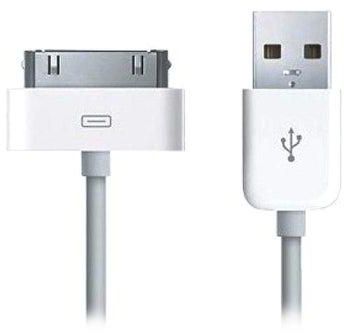 كابل USB للشحن ومزامنة البيانات لأجهزة أبل آيفون 3GS/4/4S/4G/ وآيباد 1/2/3 وآيبود 5 أبيض