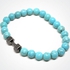 Livelift Bracelet Turquoise Stone Beads - Black Dumbbell