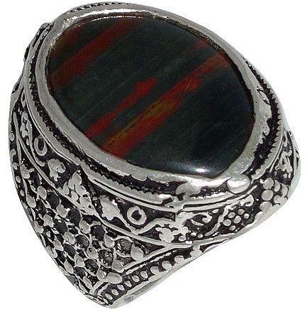 Natural yemen bloodstone gemstone ring Yamani design