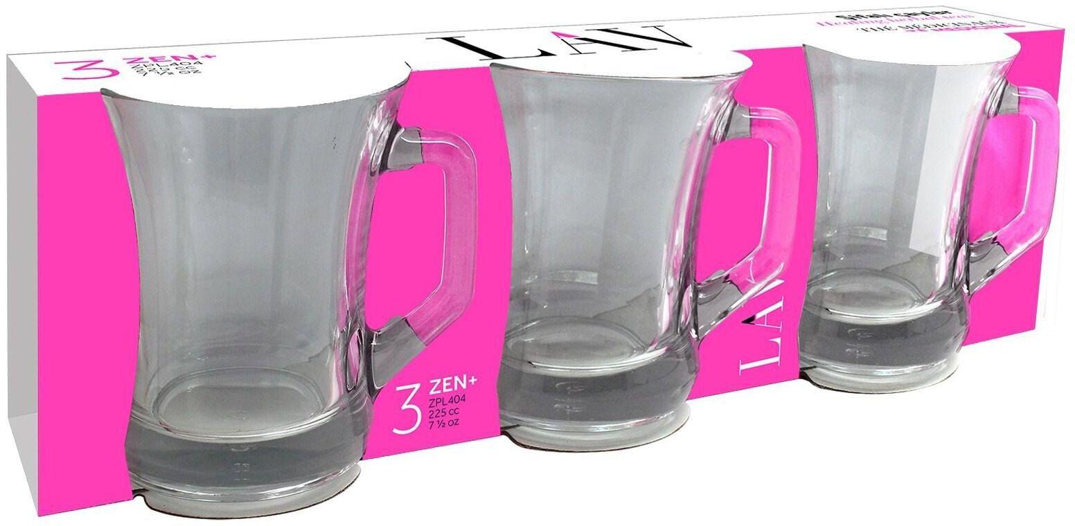 Lav Zen+ Glass Mug Clear 225ml 3 PCS