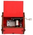 صندوق موسيقى خشبي كلاسيكي بذراع تحريك يدوية أحمر 65x50x39ملليمتر