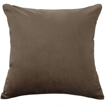 6-Piece Velvet Decorative Solid Filled Cushion Set Brown 65x65centimeter