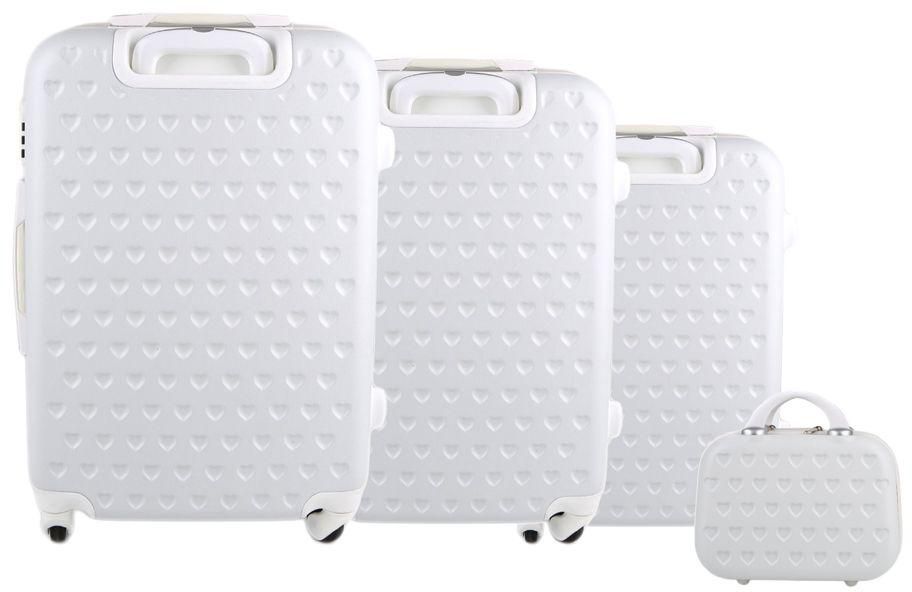 Troley Travel Bag by Morano 6690 - 3Pcs with Beauty Case - White