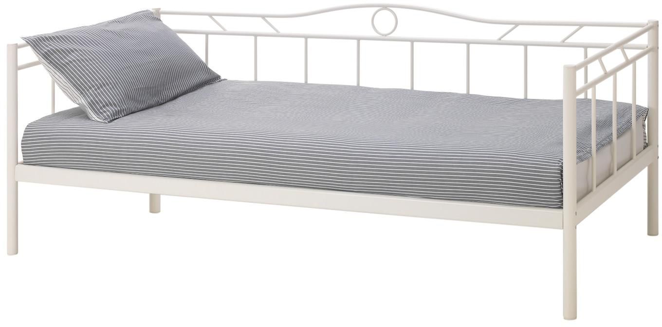 RAMSTA إطار سرير نهار بقاعدة سرير شرائحية. - أبيض ‎90x200 سم‏