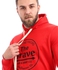 Izor "The Brave" Fleece Printed Hoodie With Drawstring - Red