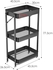 XIWODE 3-Tier Metal Rolling Utility Cart, Multi-Functional Storage Trolley for Office, Living Room, Kitchen, Movable Storage Organizer with Wheels, Black