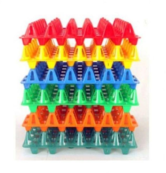 Vented Plastic 30 Egg Tray Rack-Assorted Colors