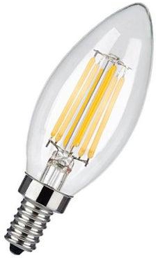 2-Piece LED Filament Candle Bulb Yellow/Clear/Silver 2watts