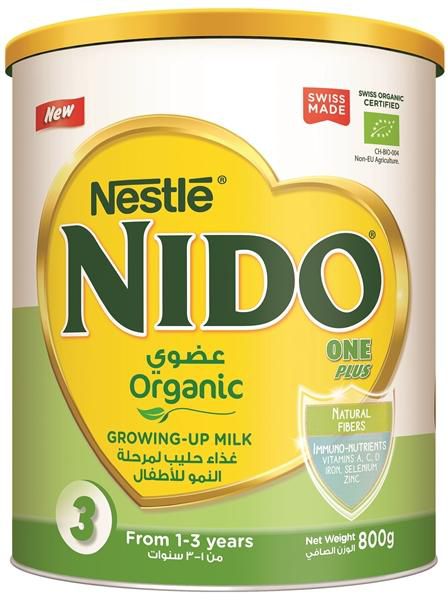 NestlE NIDO FortiProtect One Plus Organic (1-3 Years Old) Growing Up Milk Tin - 800 g