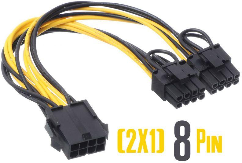 Keendex 8 Pin (2X1) 1Male To 2Female Express Graphics Cable - Yellow And Black