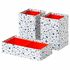 Mojlighet Boxes - Set Of 3 - Red & Mosaic Patterned