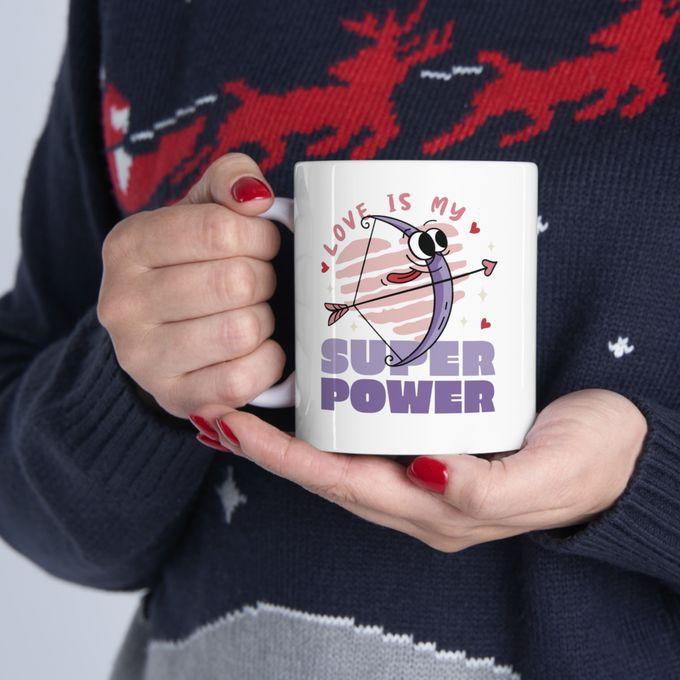Love Super Power Mug مج مطبوع