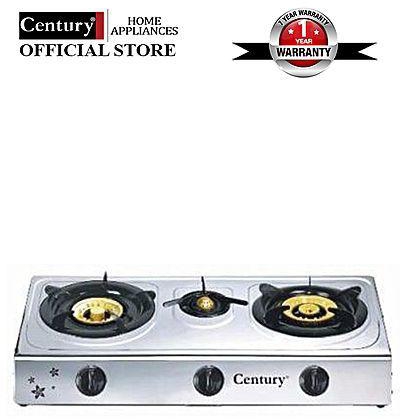 Century 3-Gas Burner Stainless Steel Gas Stove
