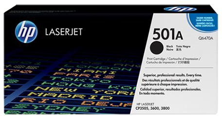 HP 501A Black Original LaserJet Toner Cartridge (Q6470A)