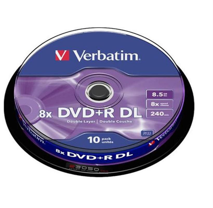 Verbatim 43666 10 Pack 8.5GB DVD-R Double Layer Jewel Case