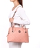 Zeneve London 63S83 Cross Motif Satchel Bag for Women - Pink