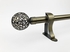 Single Curtain Rod Set With Magic Connector Copper Ball Finial - Easy Install - 5 Sizes