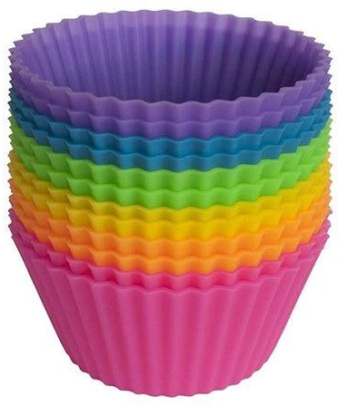 Pantry Elements Silicone Baking Cups - Set Of 12 Reusable Cupcake Liners Multicolour
