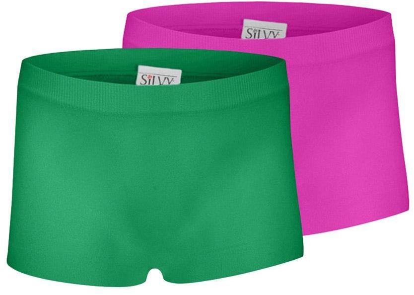 Silvy Set Of 2 Casual Shorts For Girls - Green Fuchsia, 12 - 14 Years