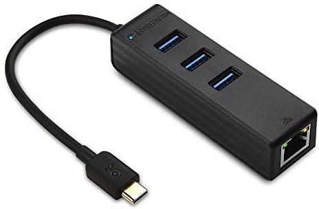 Cable Matters 3 Port USB C Hub with Ethernet (USB C to Ethernet Hub) - Thunderbolt 3 Port Compatible for MacBook Pro, Dell XPS 13/15, HP Spectre x360, Surface Book 2, Lenovo Yoga 910 & More