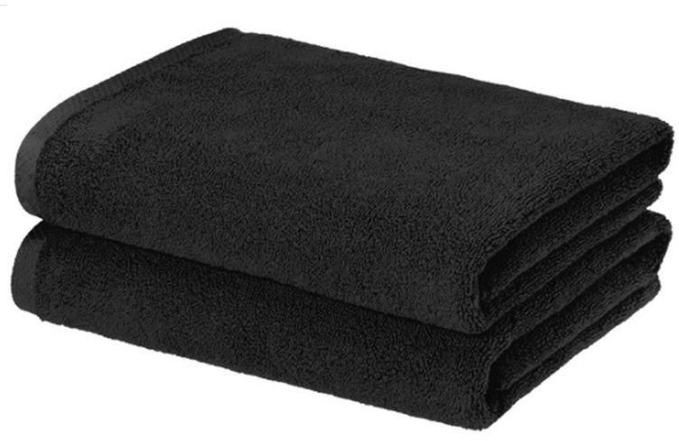 Hammam Set 2 Towels From Hammam Home Collection Of Bath Towels 100% Cotton_Black Color