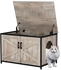 unipaws Cat Litter Box Enclosure with Top Opening, Suitable for Large Cat, High Jumbo Litter Box, Automatic Litter Box Hidden, Cat House, Privacy Cat Washroom Bench with Metal Frame