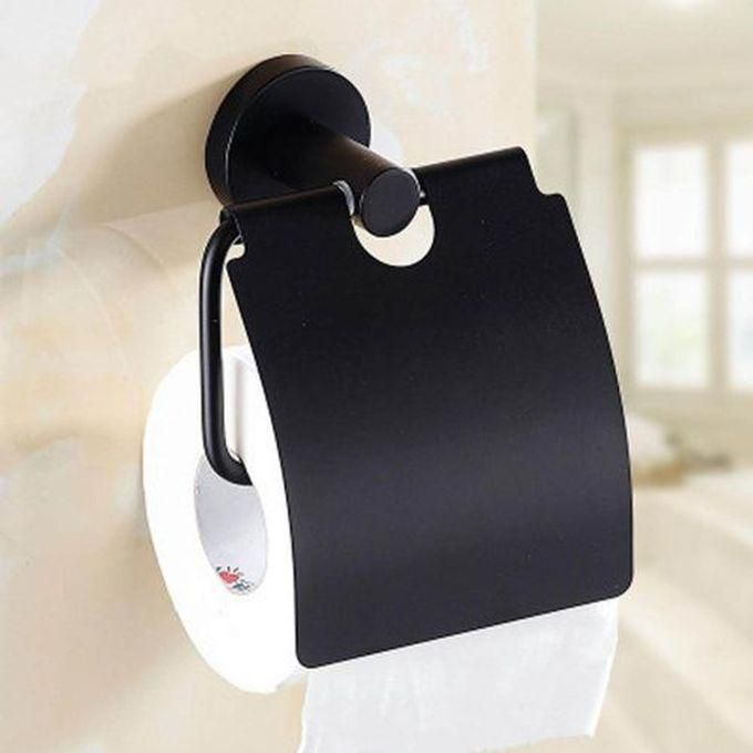 Bathroom Accessories Hand Towel Rail Rack Hook Toilet Brush Paper Holder Black