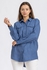 Esla High Low Full Buttoned Shirt - Steel Blue