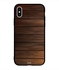 Protective Case Cover For Apple iPhone XS Dark Brown Wooden Pattern