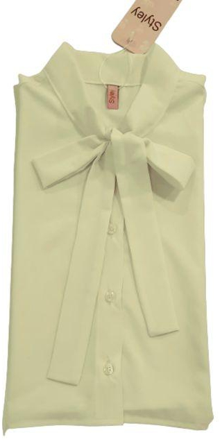 Styley Shirt Collar With Tie Off White Color Worn Under Blouse With A Large Collar