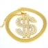 American Mens Hip Hop Nightclub Dollar Pendant Necklace - Golden