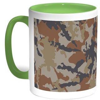 قدح قهوة - ملابس الجيش أخضر/أبيض 11أوقية