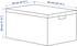 TJENA Storage box with lid - white 25x35x20 cm